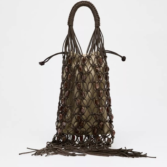 Zara Handbags - NWT ZARA BEADED BUCKET BAG